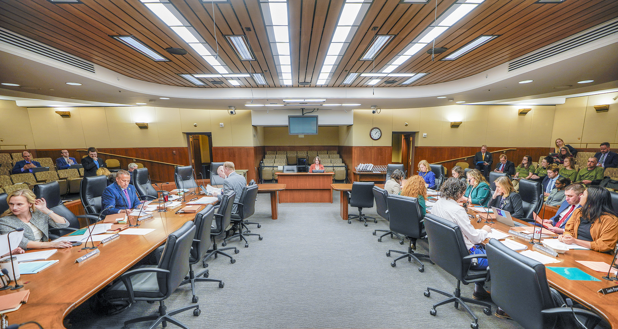 Rep. Cheryl Youakim unveils the education finance bill during the April 15 meeting of the House Education Finance Committee. (Photo by Andrew VonBank)